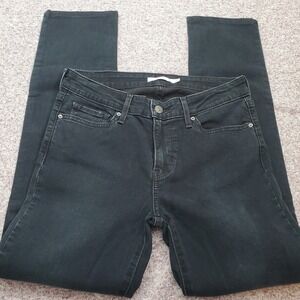 Levi's 712 Jeans Womens 29x32 Black Cotton Denim Straight Slim Workwear Stretch